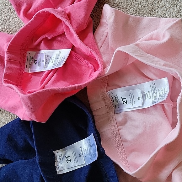 Girls 2T Carter's Simple Joys Pink Dark Pink Blue Shorts Read - Picture 4 of 5